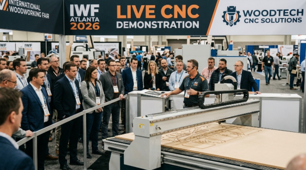 Live CNC machine demonstration at International Woodworking Fair Atlanta 2026